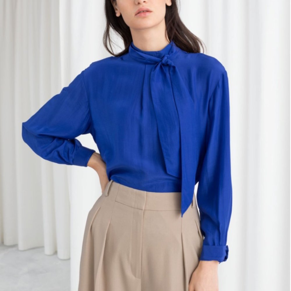 NWT &Other Stores Royal Blue Blouse